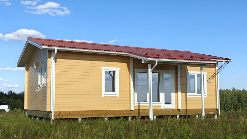Фасад финского дома из клеёного бруса